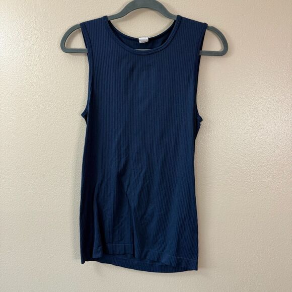 Zyia Dark Blue Ribbed Tank - Picture 1 of 3
